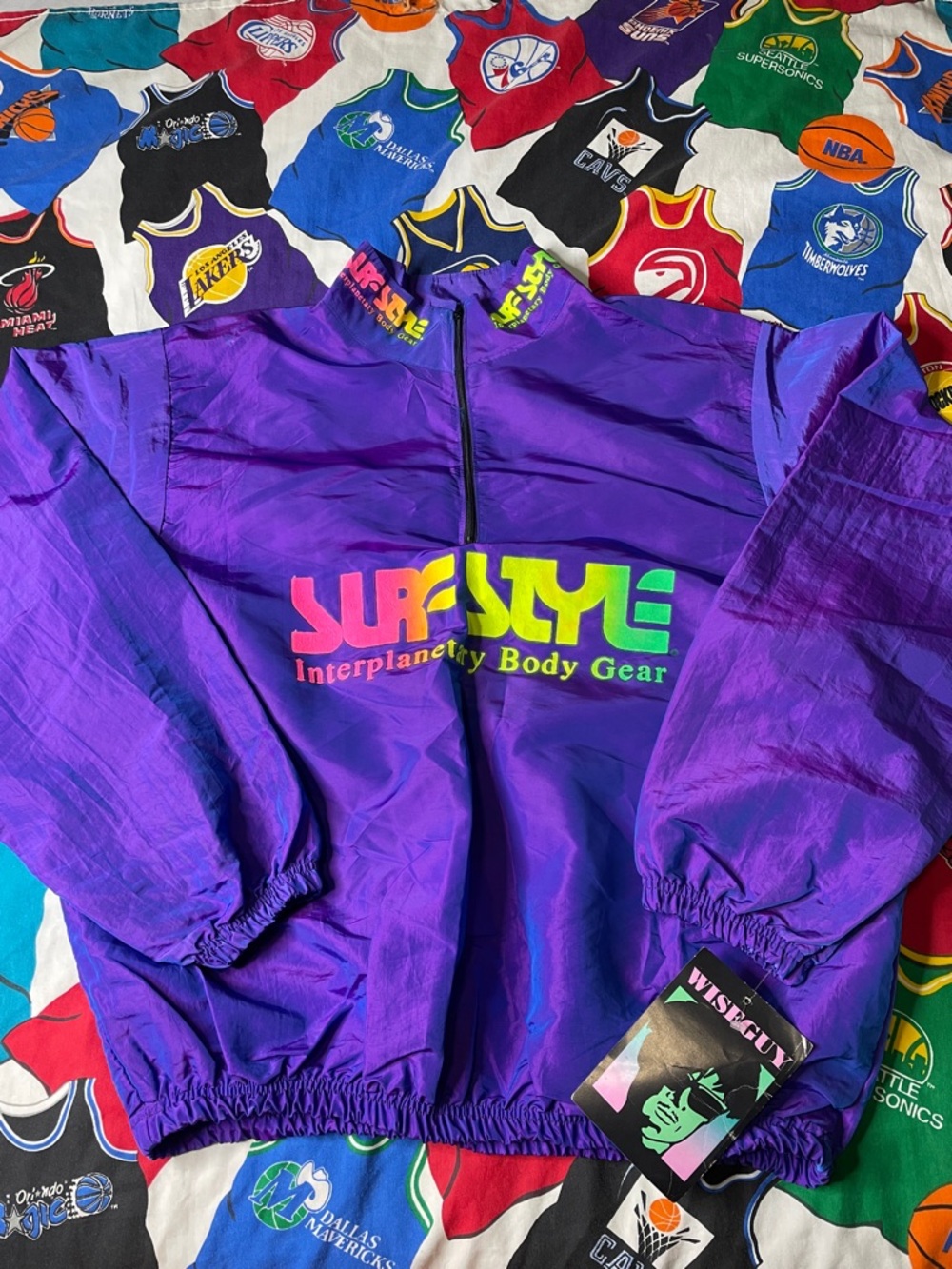 Vintage Surf Style Interplanetary Body Gear Iridescent Windbreaker One Size NWT!